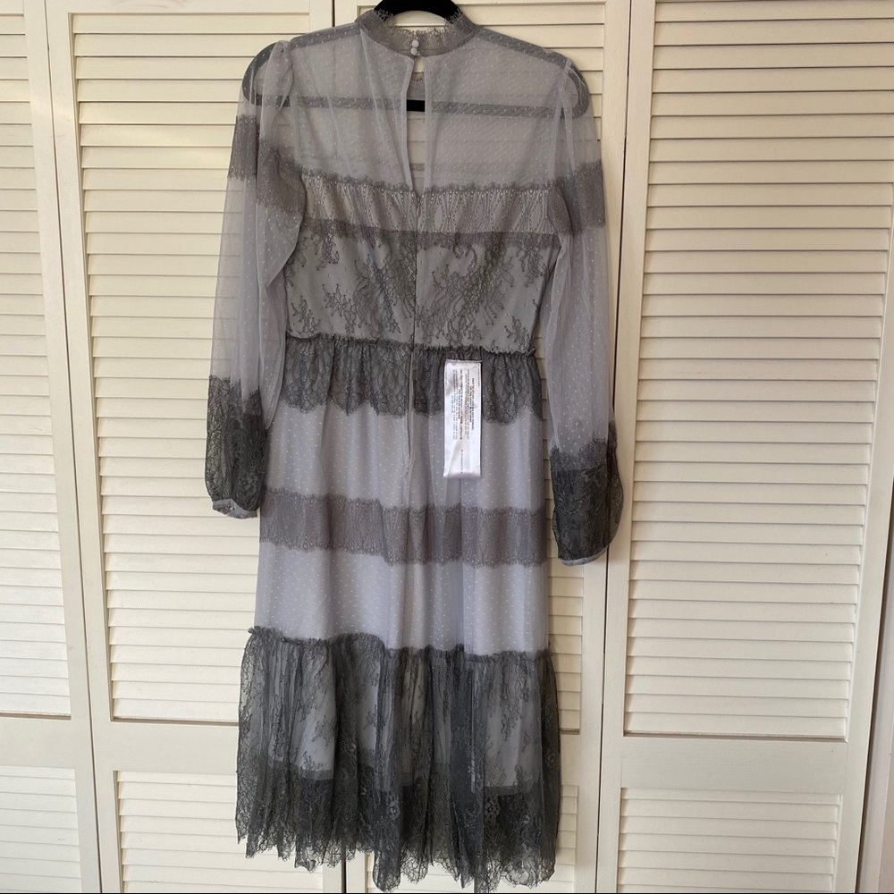 BCBG Maxazria Two-Tone Panel Lace Tulle Dress - Picture 2 of 10